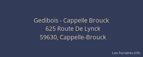 Gedibois - Cappelle Brouck