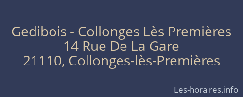 Gedibois - Collonges Lès Premières