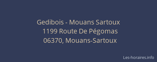 Gedibois - Mouans Sartoux