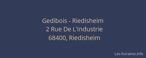 Gedibois - Riedisheim