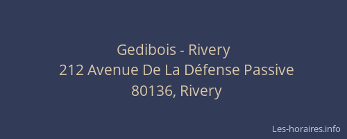 Gedibois - Rivery