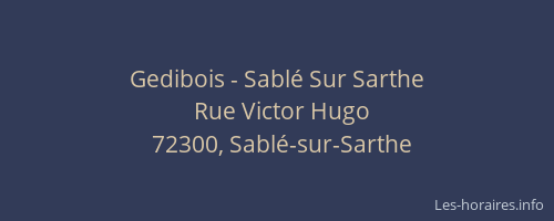 Gedibois - Sablé Sur Sarthe