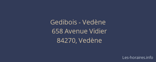 Gedibois - Ved&egrave;ne