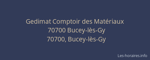 Gedimat Comptoir des Mat&eacute;riaux