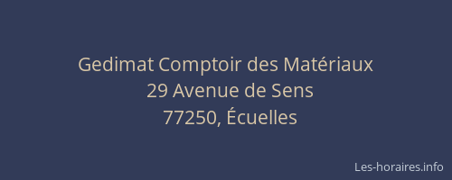 Gedimat Comptoir des Matériaux