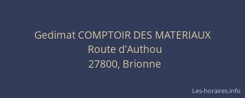 Gedimat COMPTOIR DES MATERIAUX