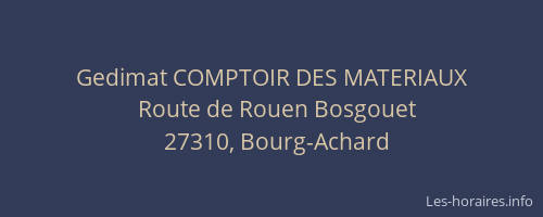 Gedimat COMPTOIR DES MATERIAUX