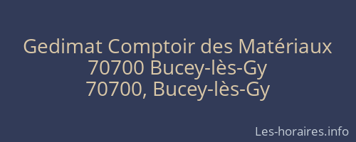 Gedimat Comptoir des Matériaux