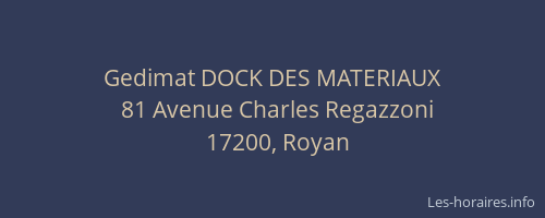 Gedimat DOCK DES MATERIAUX