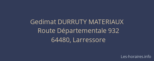 Gedimat DURRUTY MATERIAUX