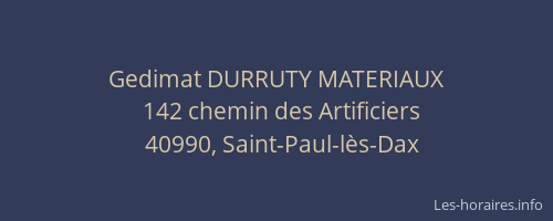 Gedimat DURRUTY MATERIAUX