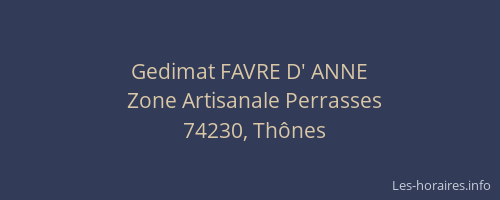 Gedimat FAVRE D' ANNE