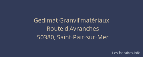 Gedimat Granvil'mat&eacute;riaux