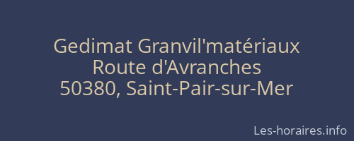 Gedimat Granvil'matériaux