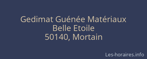 Gedimat Guénée Matériaux