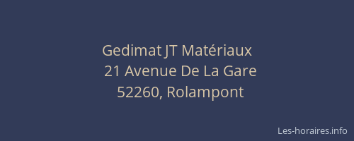 Gedimat JT Mat&eacute;riaux