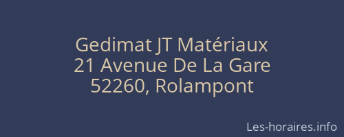 Gedimat JT Matériaux