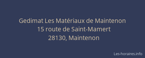 Gedimat Les Mat&eacute;riaux de Maintenon