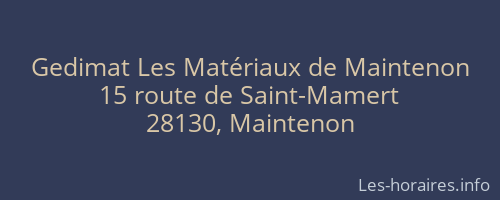 Gedimat Les Matériaux de Maintenon