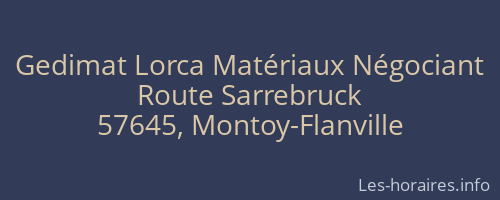 Gedimat Lorca Matériaux Négociant