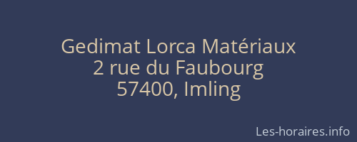 Gedimat Lorca Matériaux