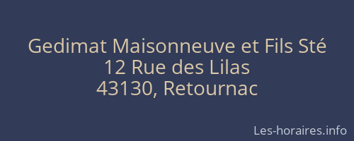 Gedimat Maisonneuve et Fils Sté
