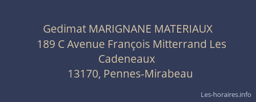 Gedimat MARIGNANE MATERIAUX
