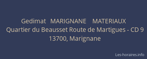 Gedimat   MARIGNANE    MATERIAUX