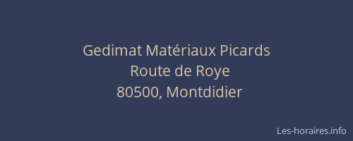 Gedimat Mat&eacute;riaux Picards