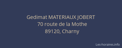 Gedimat MATERIAUX JOBERT
