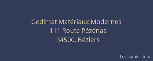 Gedimat Matériaux Modernes