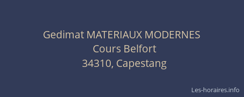 Gedimat MATERIAUX MODERNES