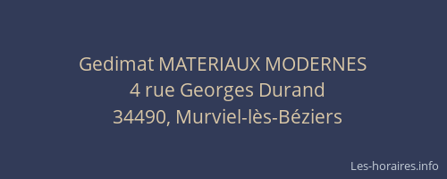 Gedimat MATERIAUX MODERNES