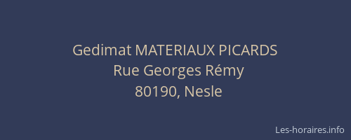Gedimat MATERIAUX PICARDS