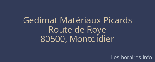 Gedimat Matériaux Picards