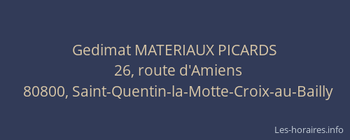 Gedimat MATERIAUX PICARDS