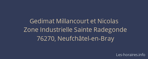 Gedimat Millancourt et Nicolas