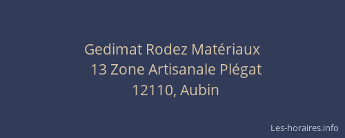Gedimat Rodez Mat&eacute;riaux