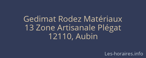 Gedimat Rodez Matériaux