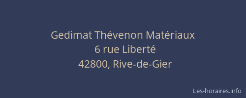 Gedimat Thévenon Matériaux