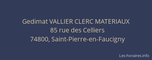 Gedimat VALLIER CLERC MATERIAUX