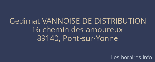 Gedimat VANNOISE DE DISTRIBUTION