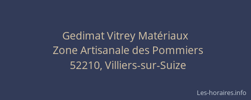 Gedimat Vitrey Mat&eacute;riaux
