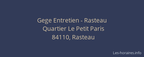 Gege Entretien - Rasteau