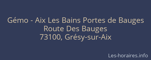 Gémo - Aix Les Bains Portes de Bauges