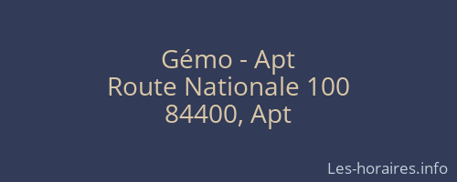 Gémo - Apt