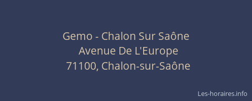 Gemo - Chalon Sur Saône