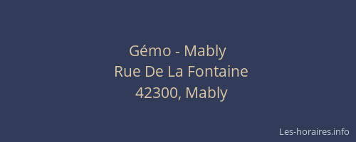 Gémo - Mably