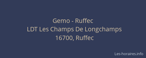 Gemo - Ruffec