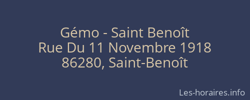 Gémo - Saint Benoît